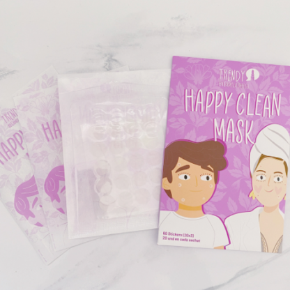 SOBRE MASCARILLA STICKERS PARA ACNE HAPPY CLEAN REF HC16 TRENDY