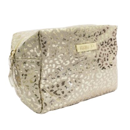 COSMETIQUERA DORADA ANIMAL PRINT  TRENDY - Imagen 3