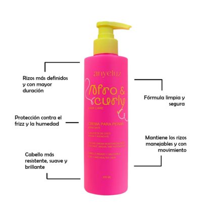 CREMA PARA PEINAR AFRO Y CURLY  ANYELUZ - Imagen 2