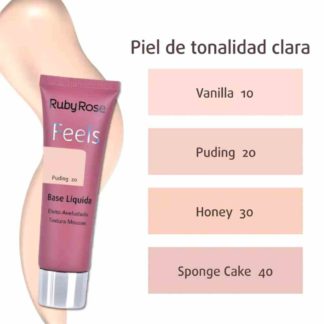 BASE LÍQUIDA FEELS PIEL CLARA RUBY ROSE