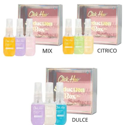 KIT MINI PERFUMES DULCES 40ML X 3 UNIDADES CLICK HAIR