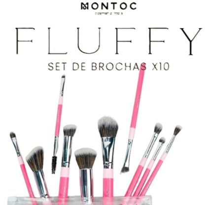 KIT PROFESIONAL DE BROCHAS DE MAQUILLAJE FLUFFY X10 MONTOC
