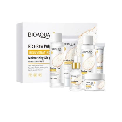 Kit De Lujo Arroz Bioaqua X 6 Uds - Tratamiento Facial Anti-Edad Bioaqua