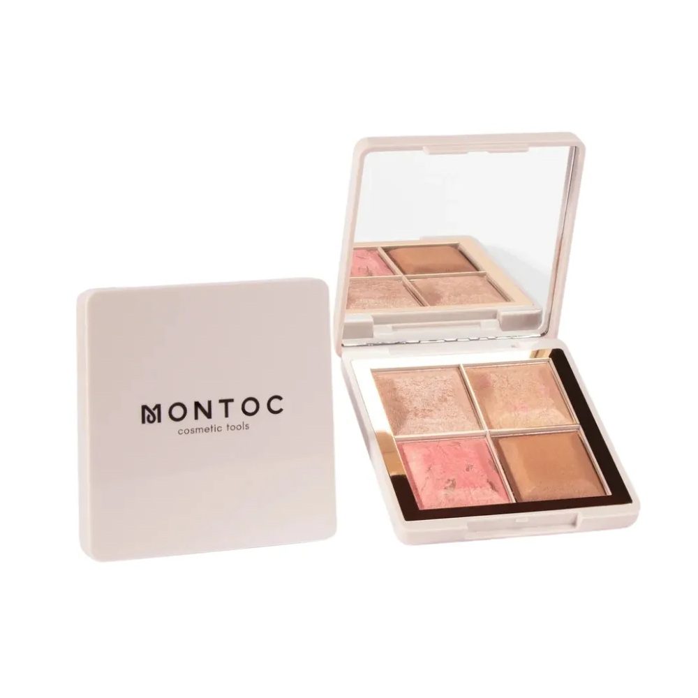 Paleta Light Set Montoc Bronzer Rubor Iluminador Leticia 24Gr