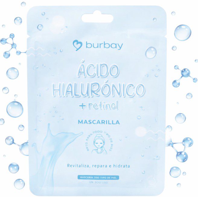 Mascarilla En Velo Acido Hialuronico + Retinol Burbay 25G