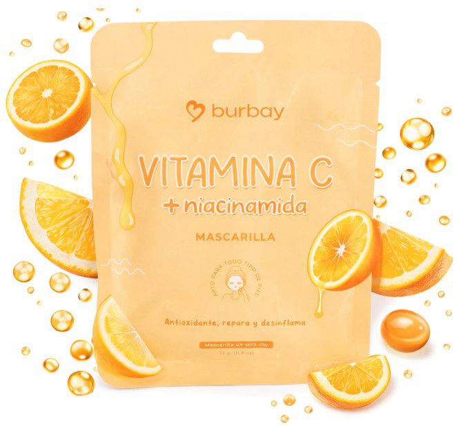 Mascarilla En Velo Vitamina C + Niacinamida  Burbay 25G